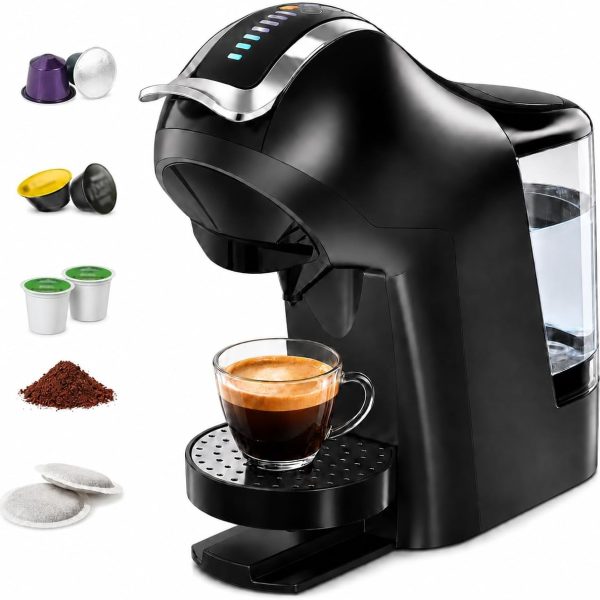 5 in 1 Coffee Maker, Single Serve Coffee Machine Compatible with K Cup,  Original, Dolce Gusto, ESE 44mm Pods and Ground Coffee, Touchscreen 7 Cup Sizes,
