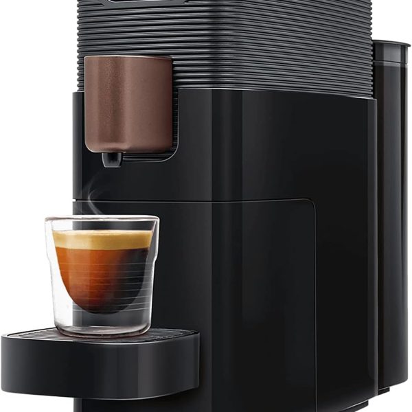 Single Serve Coffee, Espresso & Milk Machine (Black/Copper) | Compact Capsule System | Duo Pressure Brewing