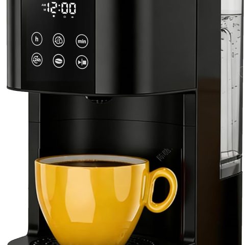 Single Serve Coffee Maker, Coffee Brewer for Capsule and Ground Coffee, Capsule Coffee Machine with 40 Oz Water Tank, Instant-Heat