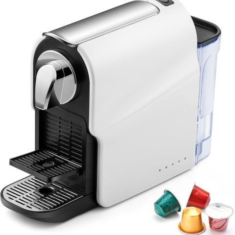 Espresso Pod Machine for Home, Capsule Coffee Maker for NS Original Pods, 20 Bar High Pressure Pump, 22oz Removable Water Tank, Adjustable Cup Tray, 1350W