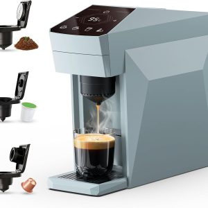 3-in-1 Single Serve Coffee Maker, Compatible with ,  OriginalLine Capsules & Ground Coffee, 19 Bar Espresso Machine, 1400W Fast Brew in 1 Min, Compact for Home and Office, Gray