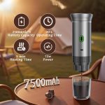 Portable Coffee Maker Espresso Machine, Travel Espresso Maker, Cafetera Portatil Expreso with Small Tea Cup, Compatible with Ground Coffee & NS Capsule for RV,Car, Hiking, Camping Office