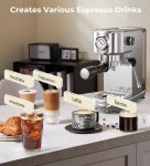 Espresso Machine with Milk Frother, 20 Bar High Pressure Professional Espresso Maker Automatic, Compact Stainless Steel Coffee Machine for Cappuccino, Latte, Gift for Coffee Lover, Silver