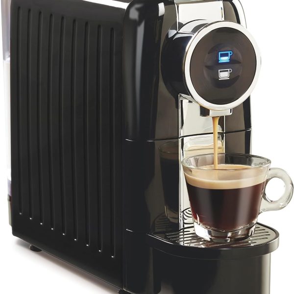 Espresso Machine, Compatible with  Pods, Single Serve Coffee Maker, Powerful Italian 19 Bar Pump, 22 oz. Water Reservoir, Custom Cup Size, Holds 13 Capsules, Black (40726)