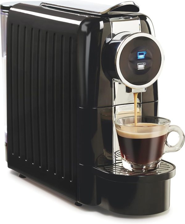Espresso Machine, Compatible with  Pods, Single Serve Coffee Maker, Powerful Italian 19 Bar Pump, 22 oz. Water Reservoir, Custom Cup Size, Holds 13 Capsules, Black (40726)